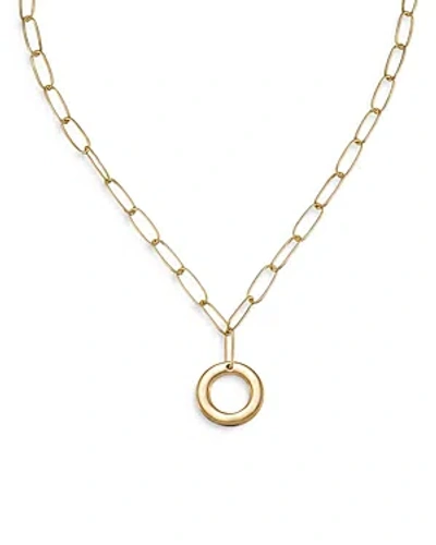 ETTIKA PAPERCLIP LINK CHAIN INITIAL PENDANT NECKLACE IN 18K GOLD PLATED, 18