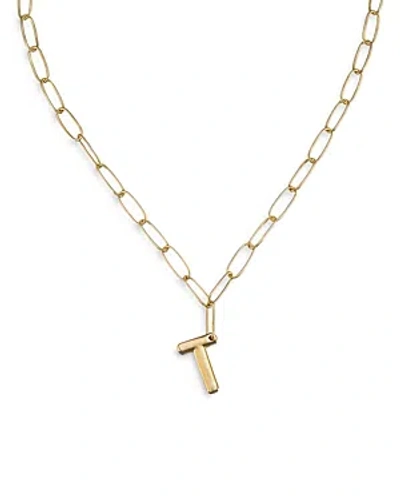 ETTIKA PAPERCLIP LINK CHAIN INITIAL PENDANT NECKLACE IN 18K GOLD PLATED, 18