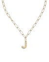 Ettika Paperclip Chain Initial Necklace In J