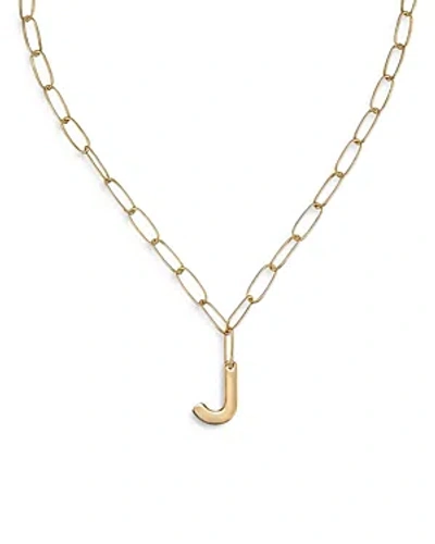 ETTIKA PAPERCLIP LINK CHAIN INITIAL PENDANT NECKLACE IN 18K GOLD PLATED, 18