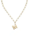 ETTIKA PAPERCLIP LINK CHAIN INITIAL PENDANT NECKLACE IN 18K GOLD PLATED, 18