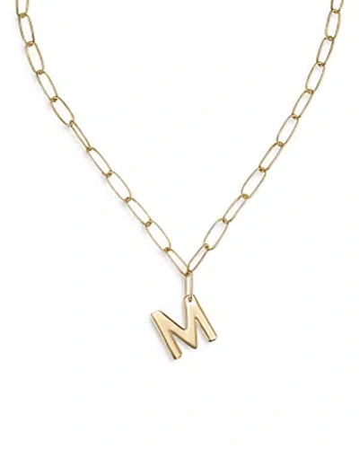 ETTIKA PAPERCLIP LINK CHAIN INITIAL PENDANT NECKLACE IN 18K GOLD PLATED, 18