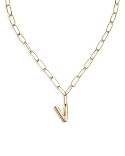 ETTIKA PAPERCLIP LINK CHAIN INITIAL PENDANT NECKLACE IN 18K GOLD PLATED, 18