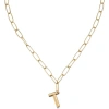 Ettika Paperclip Link Initial Necklace In Gold