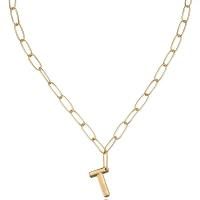 Ettika Paperclip Link Initial Necklace In Gold