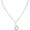 Ettika Paperclip Link Initial Necklace In Metallic