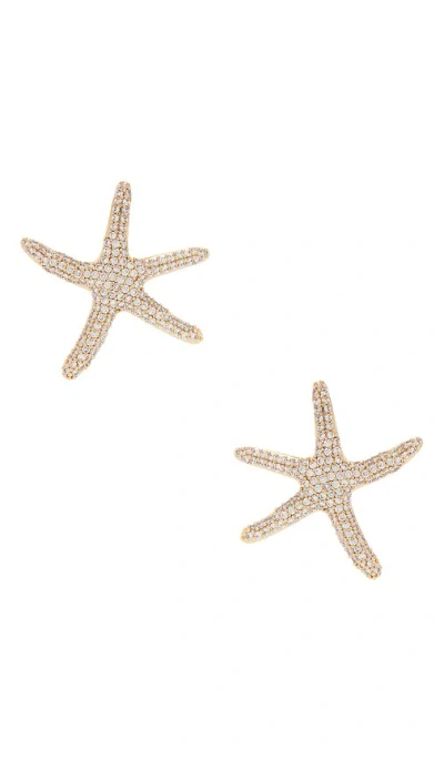 Ettika Pave Starfish Statement Stud Earrings In Gold