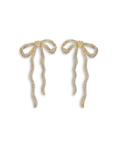 Ettika Pave Bow Statement Earrings In Gold