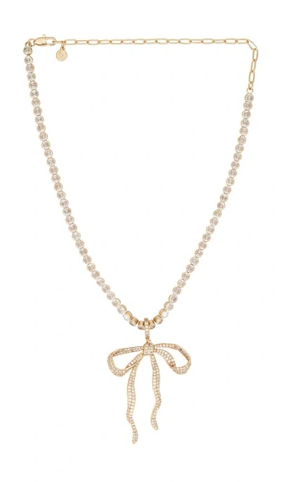 Ettika Pave Bow Tennis Necklace In Gold