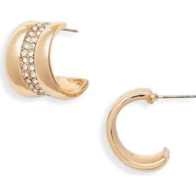Ettika Pavé Center Hoop Earrings In Gold