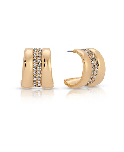 Ettika Pave Center Hoop Earrings In Gold