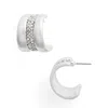 Ettika Pavé Center Hoop Earrings In Silver