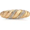 Ettika Pave Croissant Hair Barrette In Gold