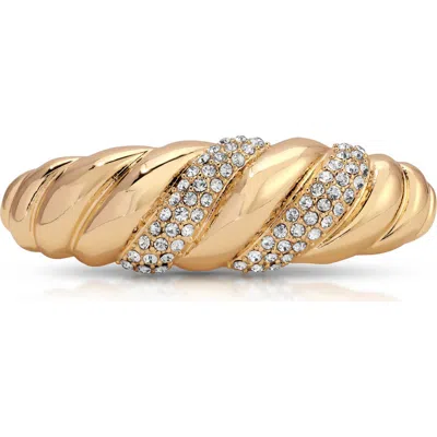 Ettika Pave Croissant Hair Barrette In Gold