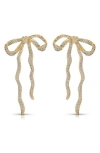 Ettika Pavé Cubic Zirconia Bow Drop Earrings In Gold