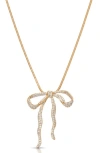 Ettika Pavé Cubic Zirconia Bow Pendant Necklace In Multi