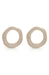 Ettika Pavé Cubic Zirconia Open Circle Drop Earrings In Gold