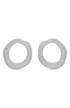 Ettika Pave Open Circle Drop Earrings In Metallic