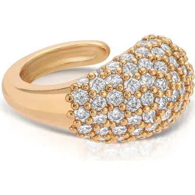 Ettika Pavé Cubic Zirconia Teardrop Ear Cuff In Gold