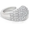 Ettika Pavé Cubic Zirconia Teardrop Ear Cuff In White