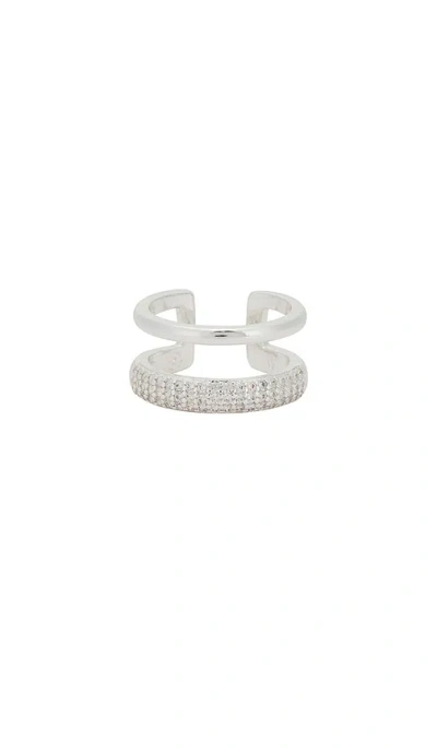 Ettika Pave Double Band Ring In Silver