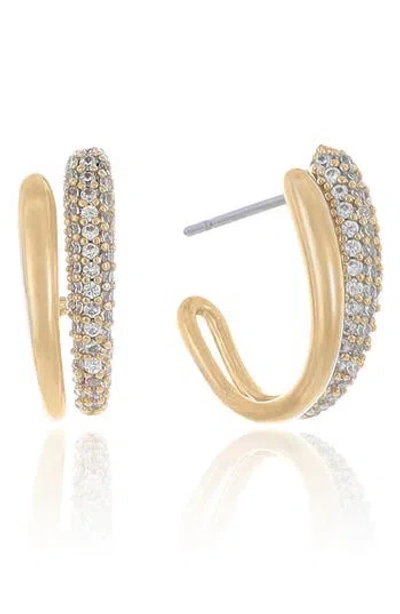 Ettika Pavè Hoop Earrings In Gold
