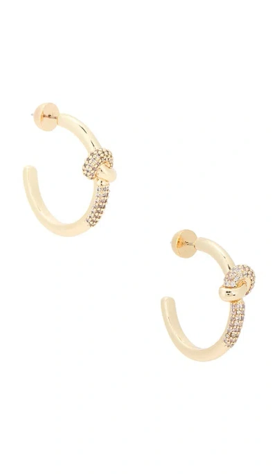 Ettika Pave Love Knot Hoops In Gold