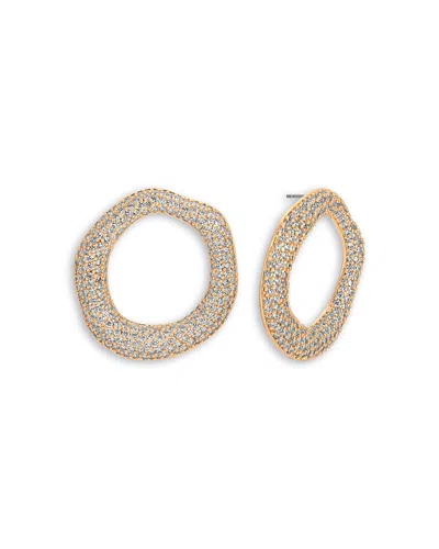 Ettika Pave Open Circle Drop Earrings In Gold