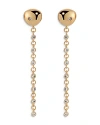 Ettika Polished Pebble Linear Crystal Chain Drop Earrings In Gold