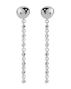 ETTIKA PAVE POLISHED PEBBLE CHAIN LINK LINEAR DROP EARRINGS