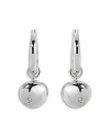 ETTIKA PAVE POLISHED PEBBLE CHARM HUGGIE HOOP EARRINGS