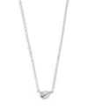 Ettika Pave Polished Pebble Pendant Necklace, 14-17 In Rhodium
