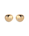 Ettika Polished Pebble Single Crystal Stud Earrings In Gold