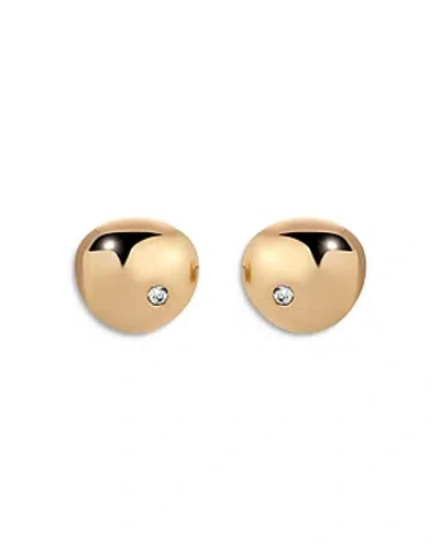 ETTIKA PAVE POLISHED PEBBLE STUD EARRINGS