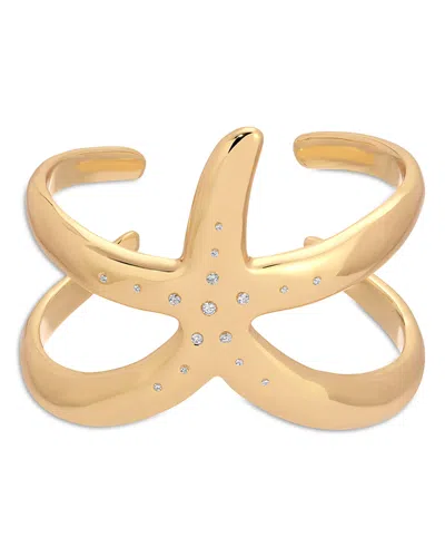 Ettika Pave Starfish Luxe Cuff Bracelet In Gold