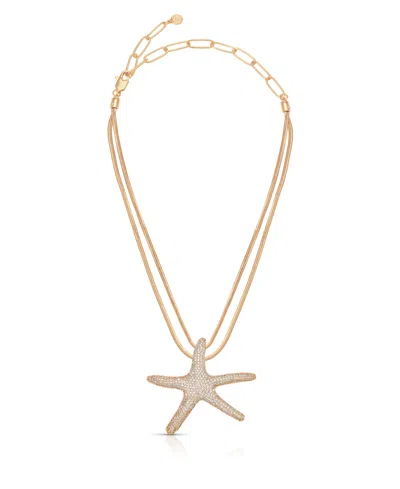 Ettika Pave Starfish Statement Necklace In Gold