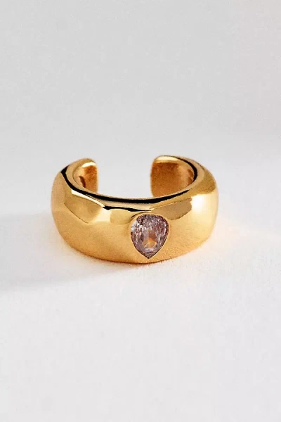 Ettika Pear Crystal Hammered Ear Cuff In Gold