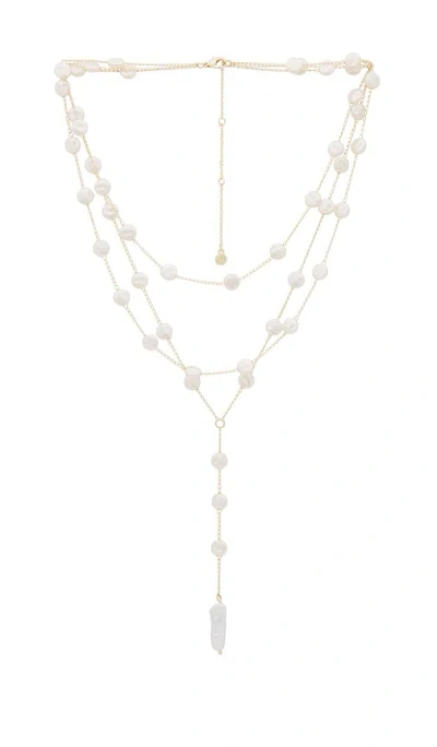 Ettika Halskette Pearl Coin Layered In Ivory