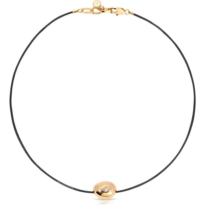 ETTIKA ETTIKA PEBBLE BEAD LEATHER NECKLACE