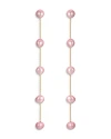 Ettika Cultured Pearl Linear Drop Earrings In Pink