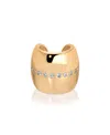 Ettika Plated Center Crystal Line Chunky Cuff Earrings In Gold