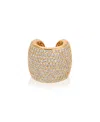 Ettika Plated Crystal Statement Chunky Cuff Earrings In Gold