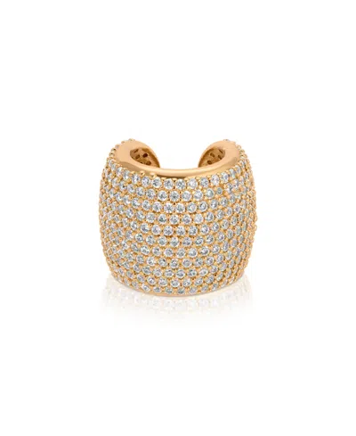 Ettika Plated Crystal Statement Chunky Cuff Earrings In Gold