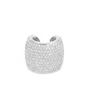 Ettika Plated Crystal Statement Chunky Cuff Earrings In Silver