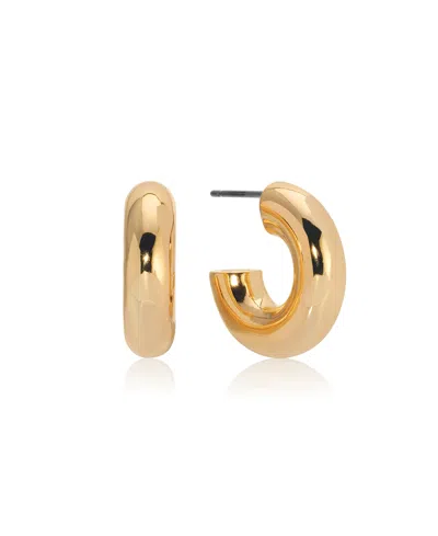 Ettika Plated Mini Thick Classic Hoop Earrings In Gold