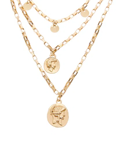 Ettika Plated Multi Coin & Disc Layered Chain Necklace In Gold