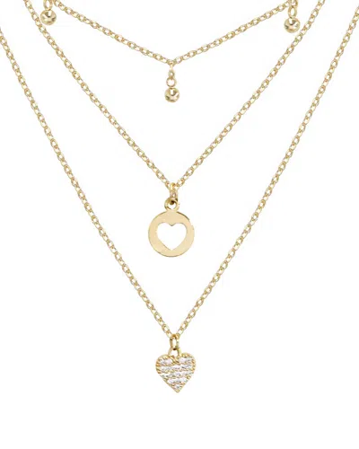 Ettika Plated Multi Layered Dainty Chain Necklace In Gold