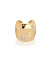 Ettika Plated Scattered Crystal Chunky Cuff Earrings In Gold