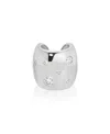 Ettika Plated Scattered Crystal Chunky Cuff Earrings In Silver