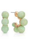 Ettika Playful Bubble Semiprecious Stone Hoop Earrings In Amazonite And Gold